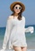 LYCKA white BC1021 Lady Beachwear Long Breezy Beach Cover-up White 606A1US1342503GS_3