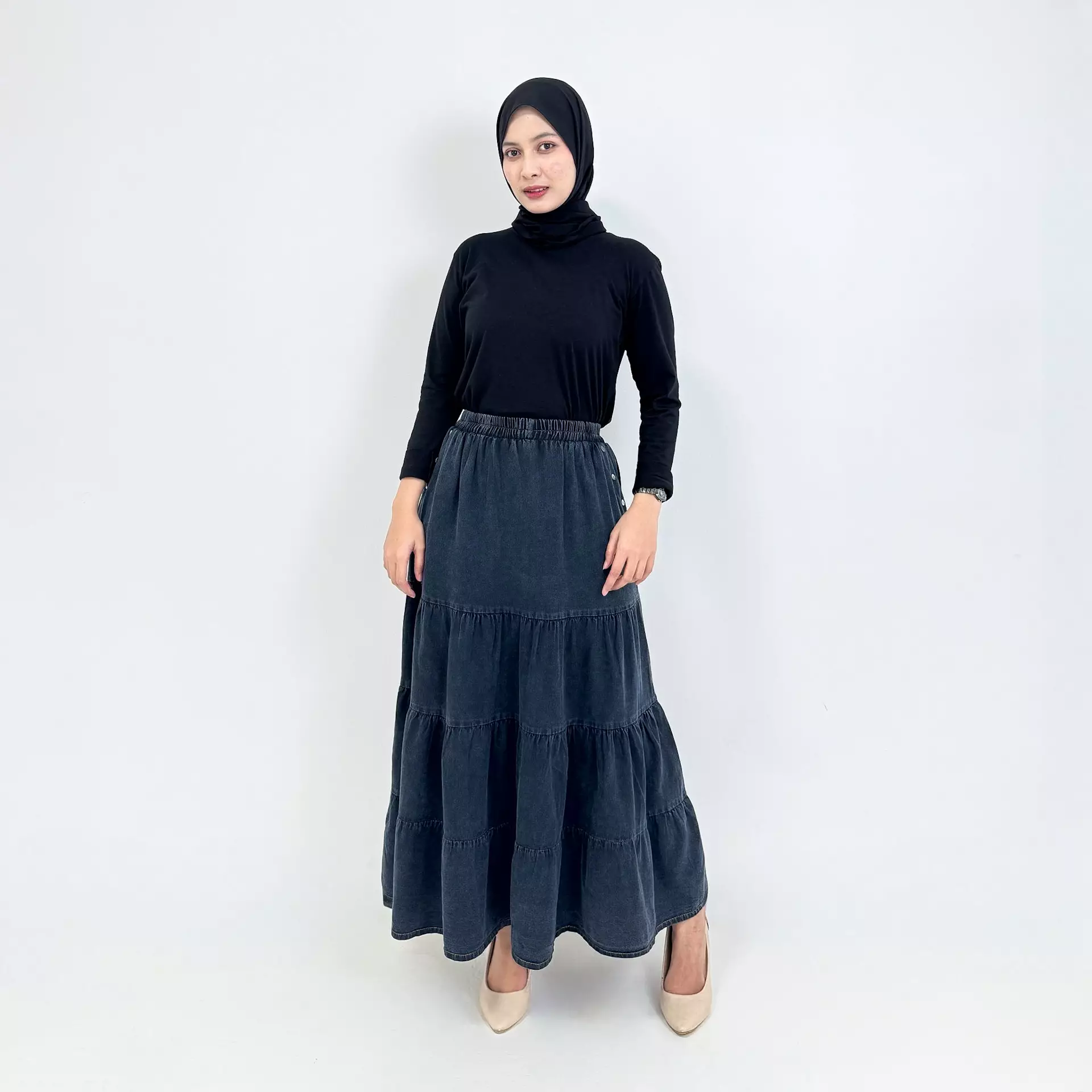 Evy Women Skirt Jeans [SNOW BLACK]