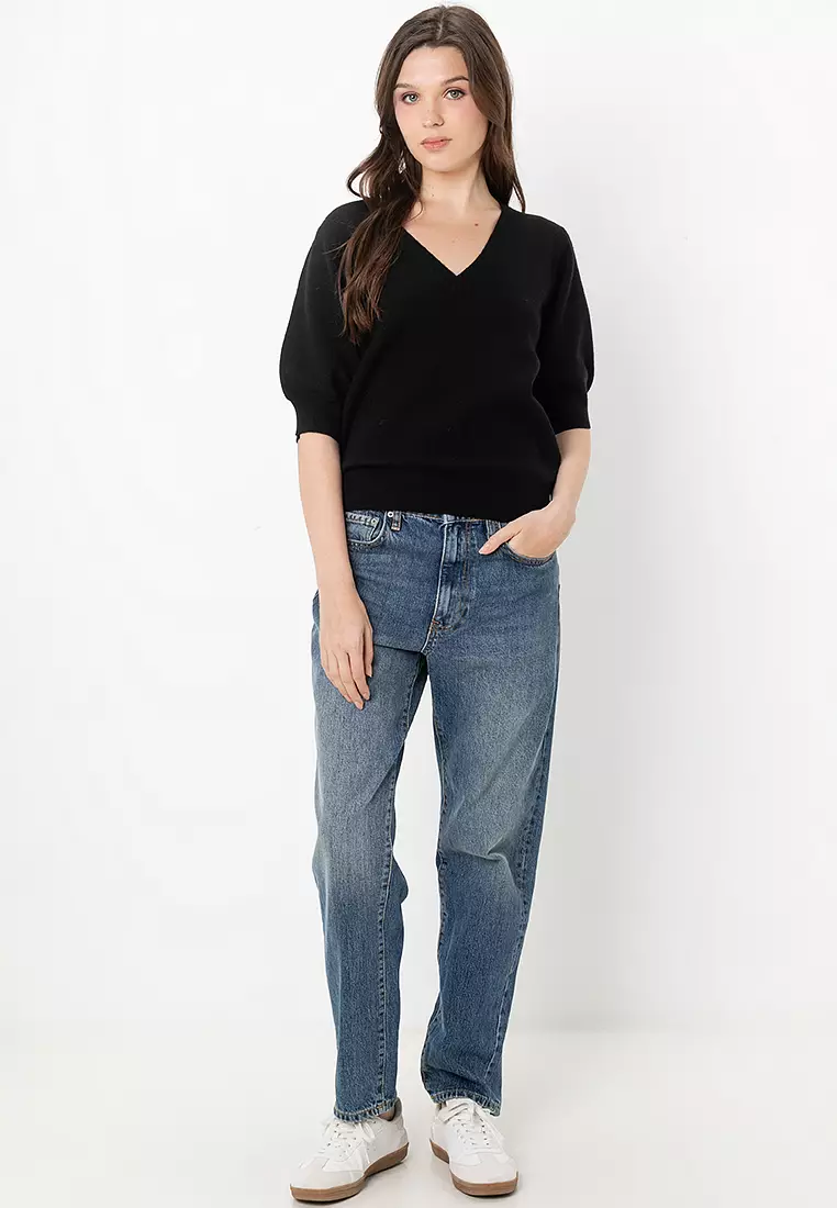 Gold V-Neck Pullover