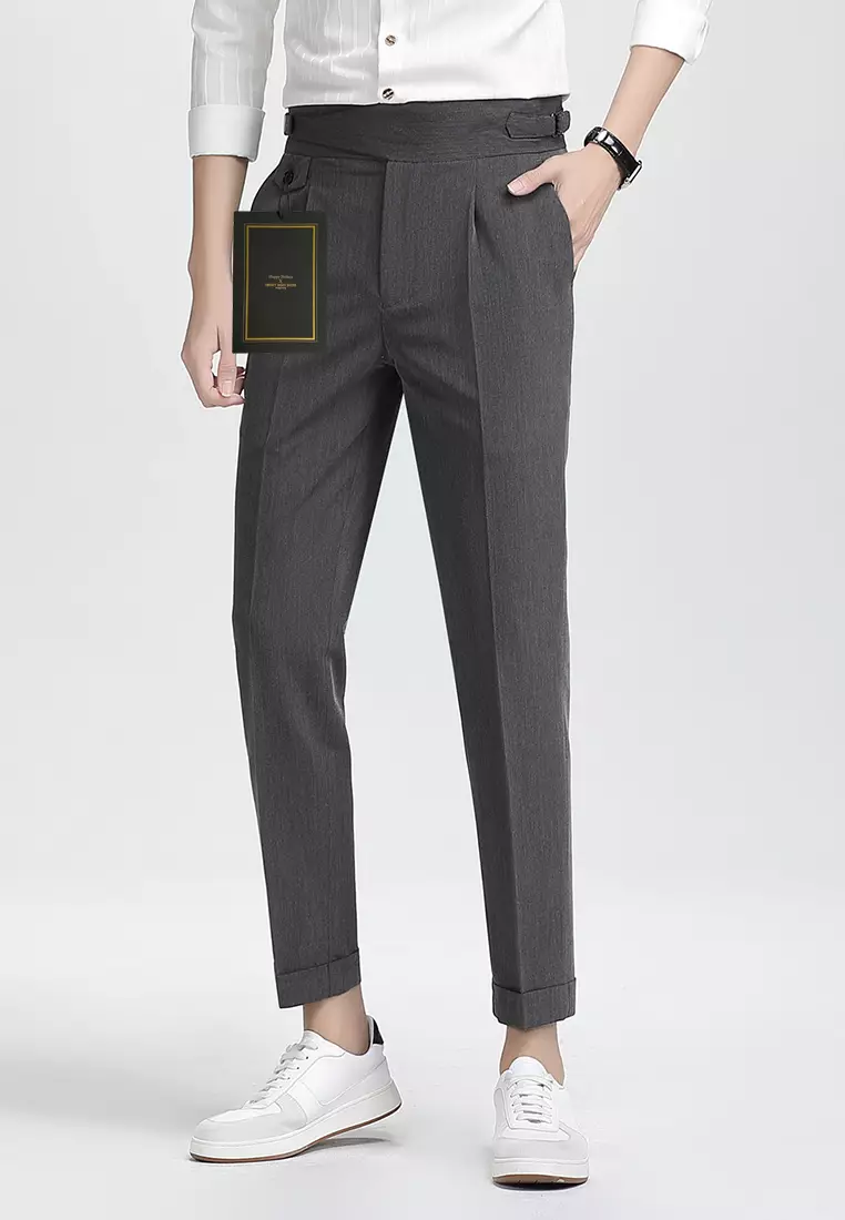 Thin Slim Fit Cropped Suit Pants DF1002A