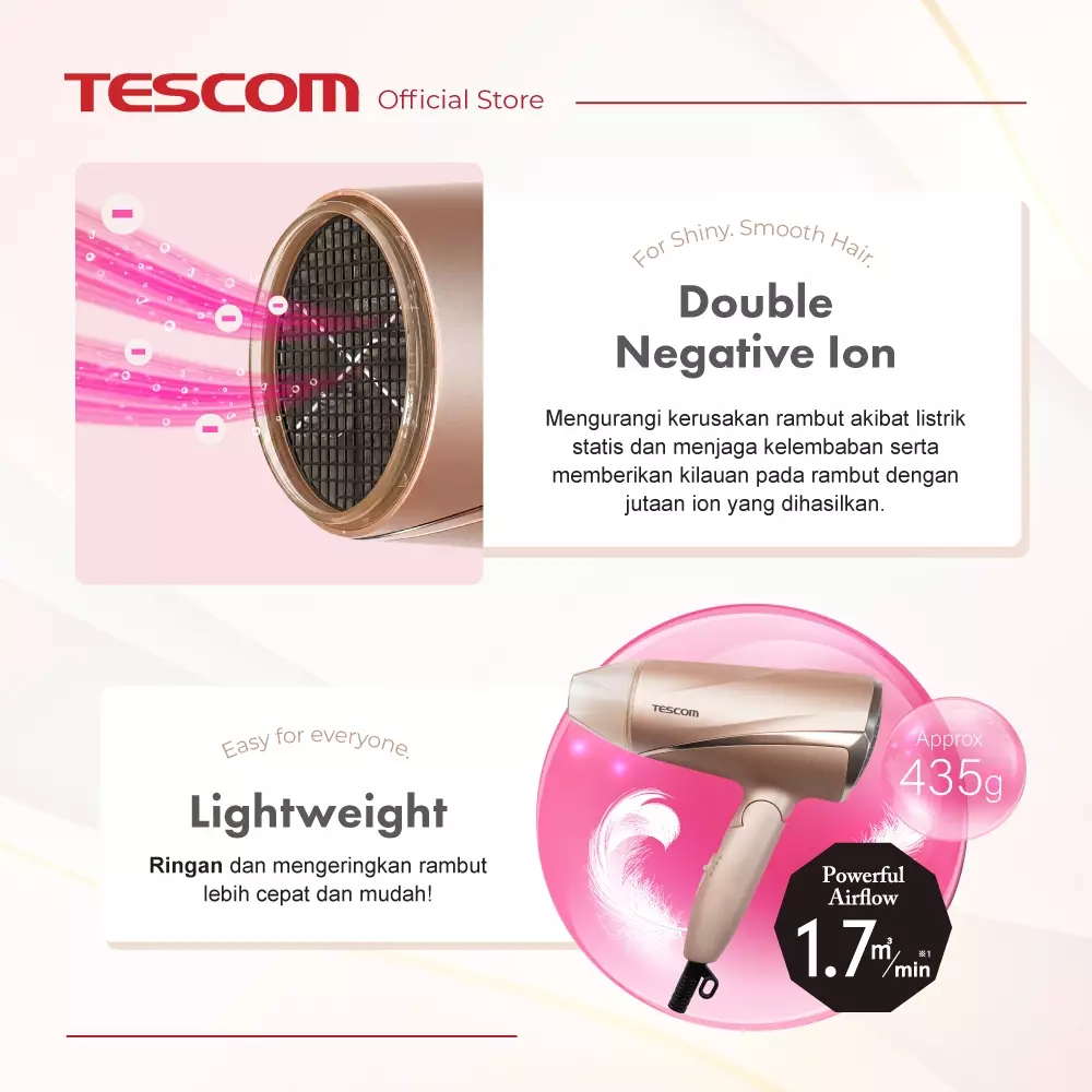 Tescom Ionic Hair Dryer / Pengering Rambut Mengandung Ion TD480ID