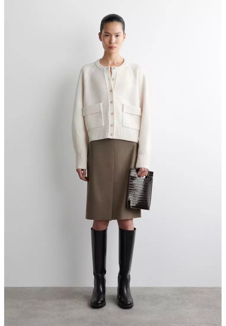 KNITTED MERINO WOOL BOMBER JACKET