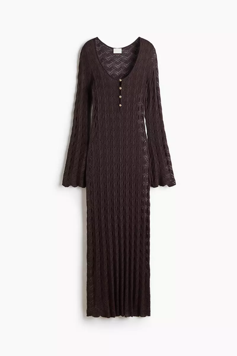 Crochet-look button-top dress