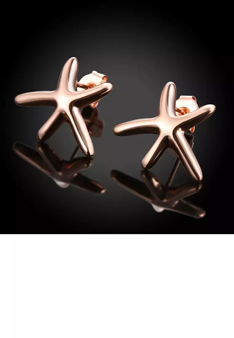 Rose gold starfish earrings hotsell