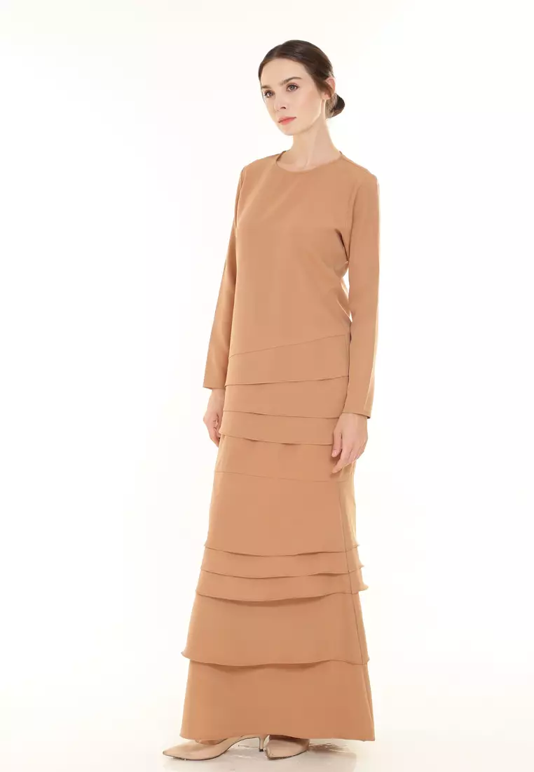 Isabella Multi Layer Kurung Modern in Taupe Brown