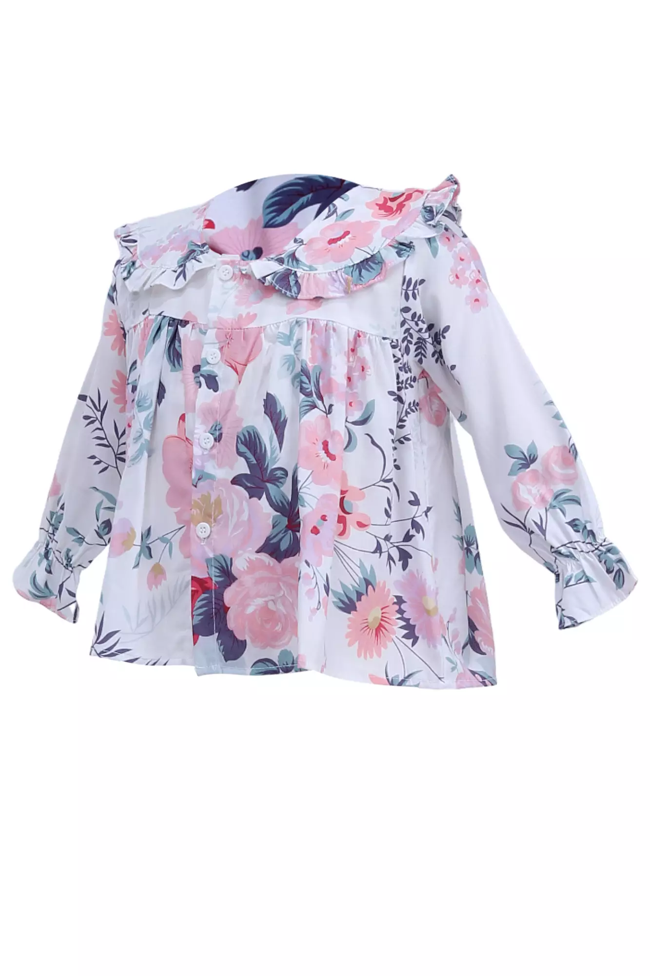 Octavia Atasan Anak Perempuan Blouse Remple Lengan Panjang Motif Daun Material Cotton ORIGINAL - Multicolor