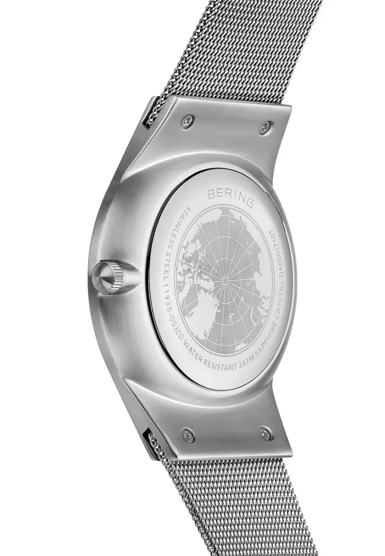 Buy Bering Time Men's Stainless Steel Mesh Bracelet and Blue Dial ...