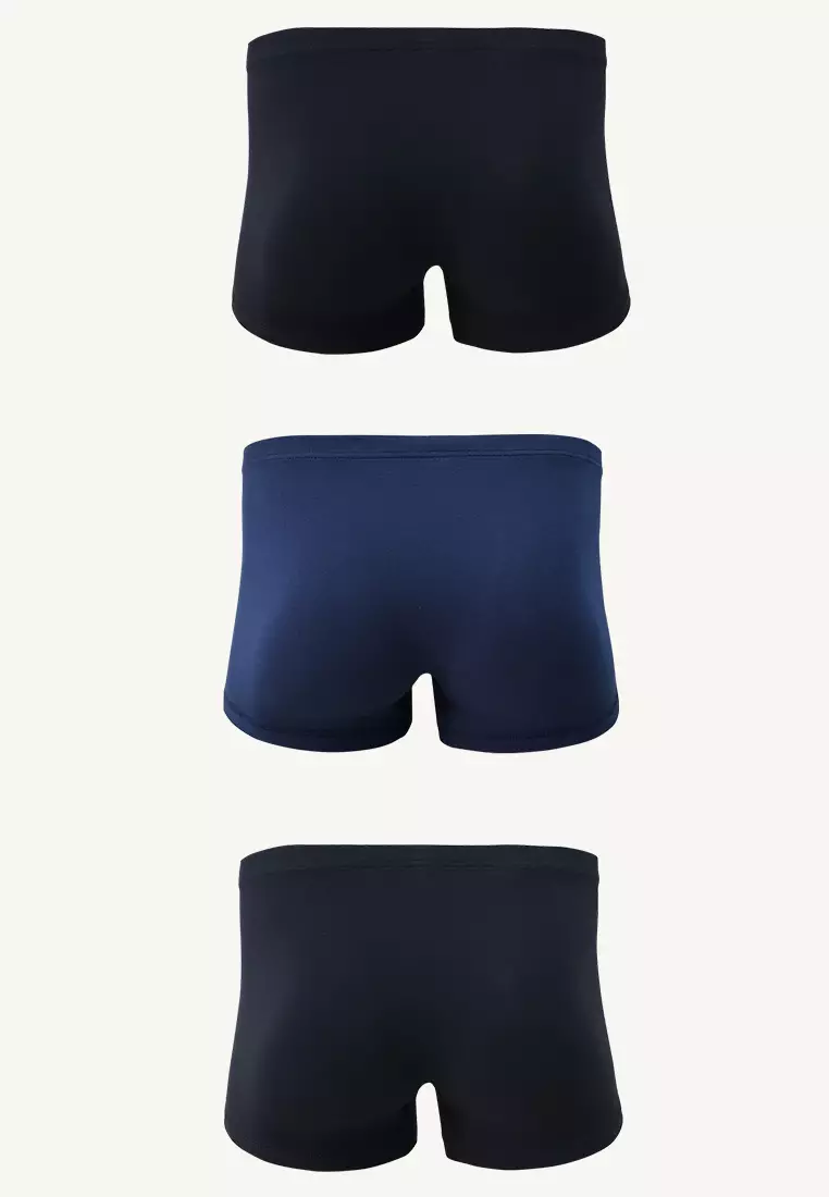 Cotton with Spandex Inside Garter Men's Boxer Briefs Riven - Assorted Colors (3in1 Pack)