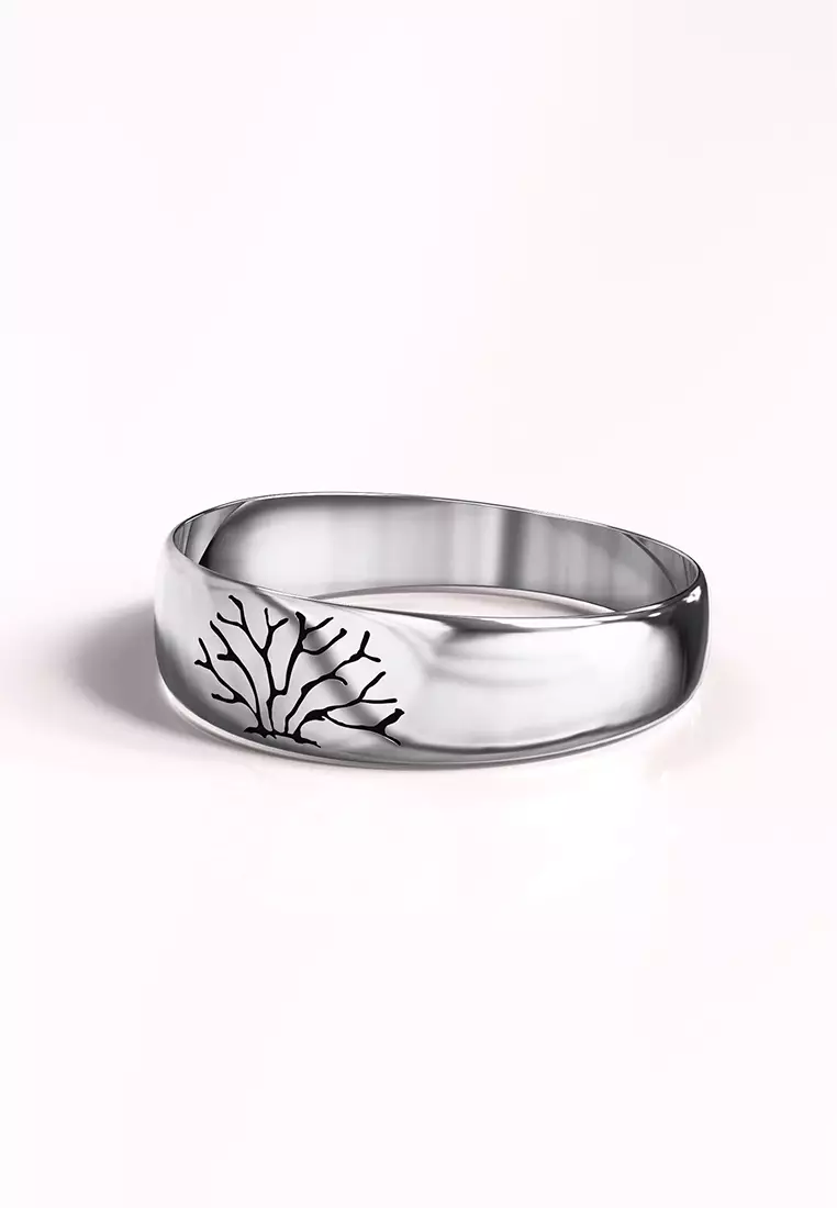 Solid 925 Sterling Silver Antique Tree of Life Ring
