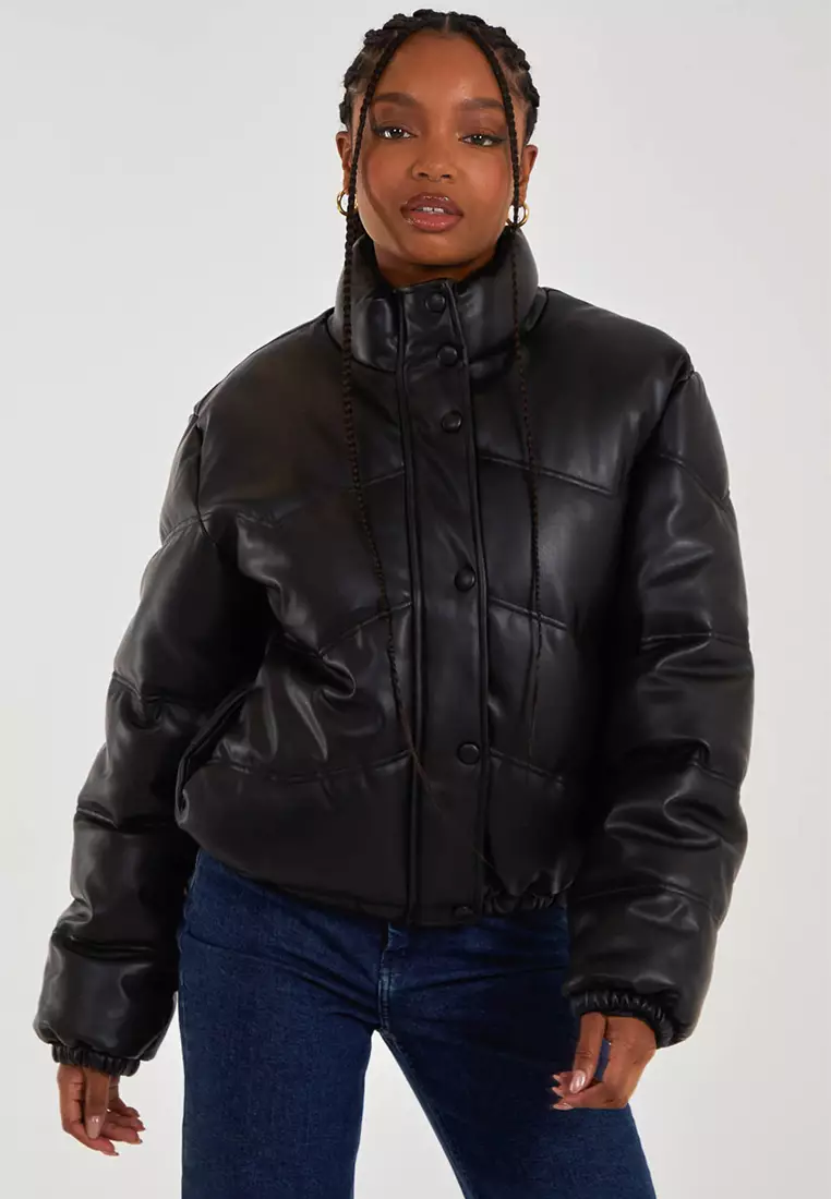 Pu padded jacket online