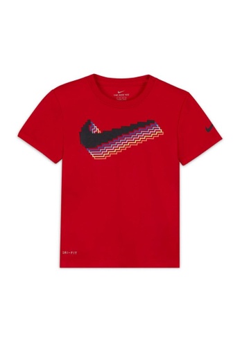 Nike red Nike Boy's Swoosh Pixel Dri-FIT Short Sleeves Tee (4 - 7 Years) - University Red EE58AKA7BE8C49GS_1
