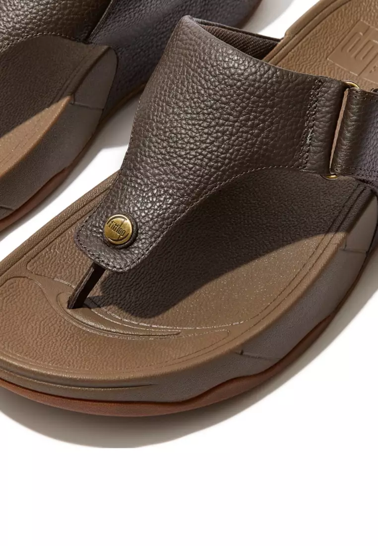 FitFlop TRAKK II Men's Leather Toe-Post Sandals - Chocolate Brown (279-167)