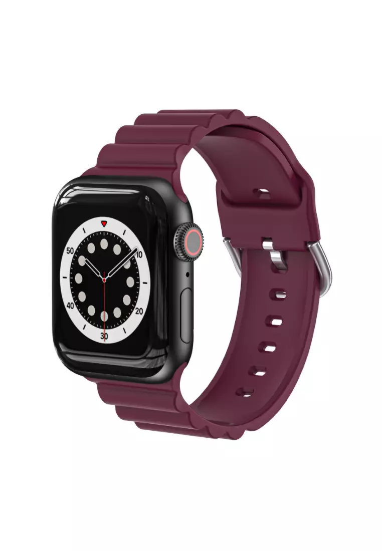 Red leather apple watch band 42mm on sale
