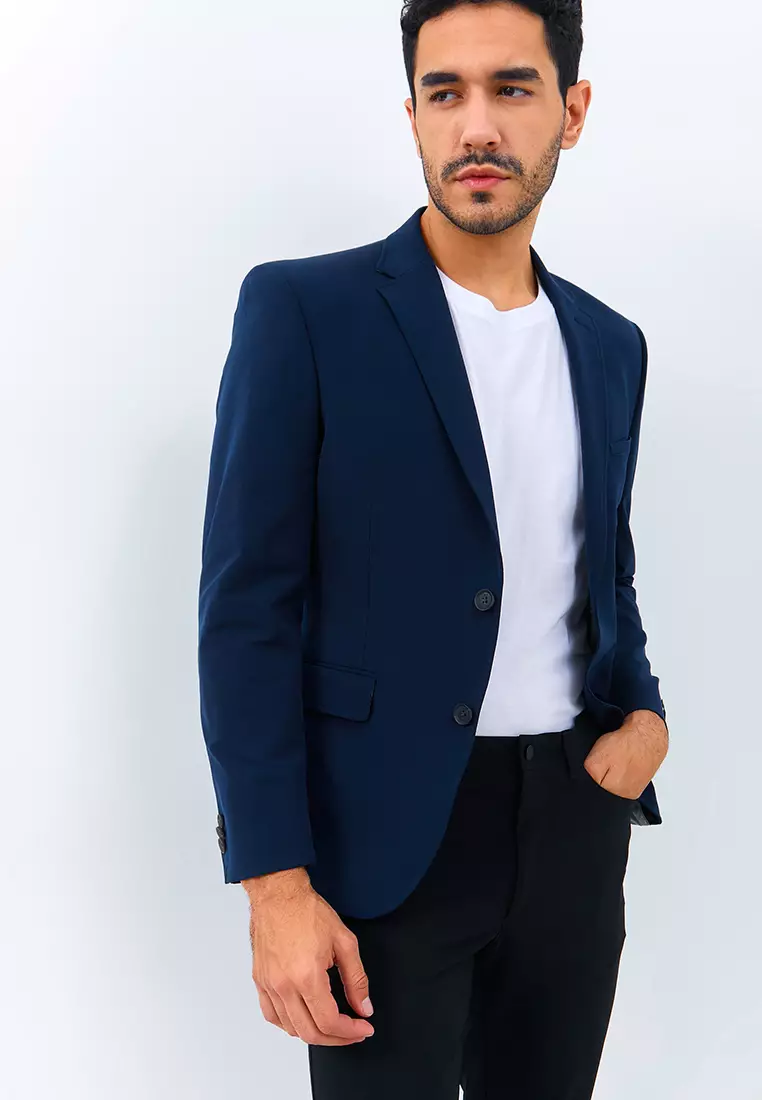 Jobb Benzio-T2 Blazer Pria Slim Fit Dark Blue