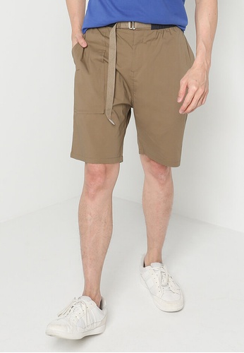 UniqTee brown Chinos Shorts with Belt 5310EAAD6DF4C1GS_1