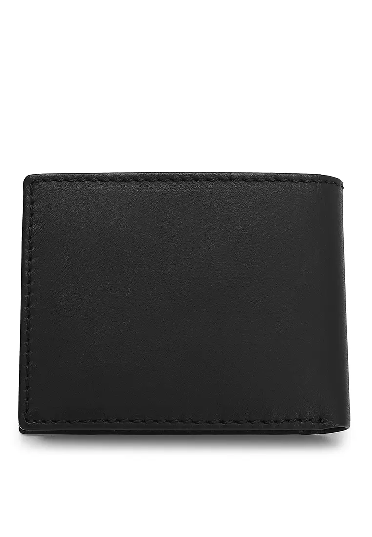 Men's RFID Genuine Leather Bi Fold Center Flap Short Wallet With Coin Compartment