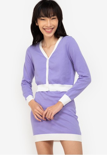 ZALORA BASICS multi Cropped Blocked Cardigan D66F7AA59CF46DGS_1