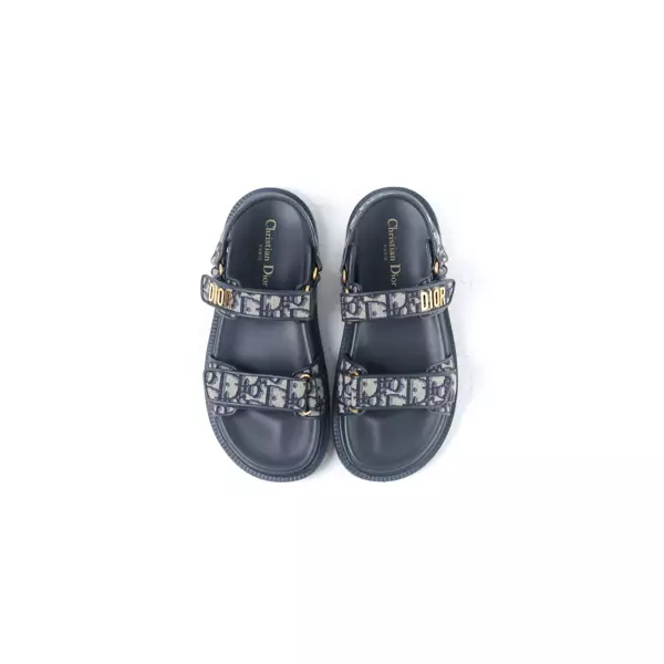 Sandal CHRISTIAN DIOR DIORACT OBLIQUE NAVY STRAP SANDAL 100% ORIGINAL