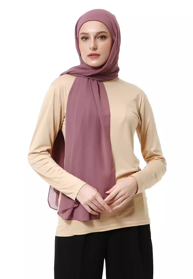 Zhalika Phasmina Motif Polos High Premium Quality - Rosewood