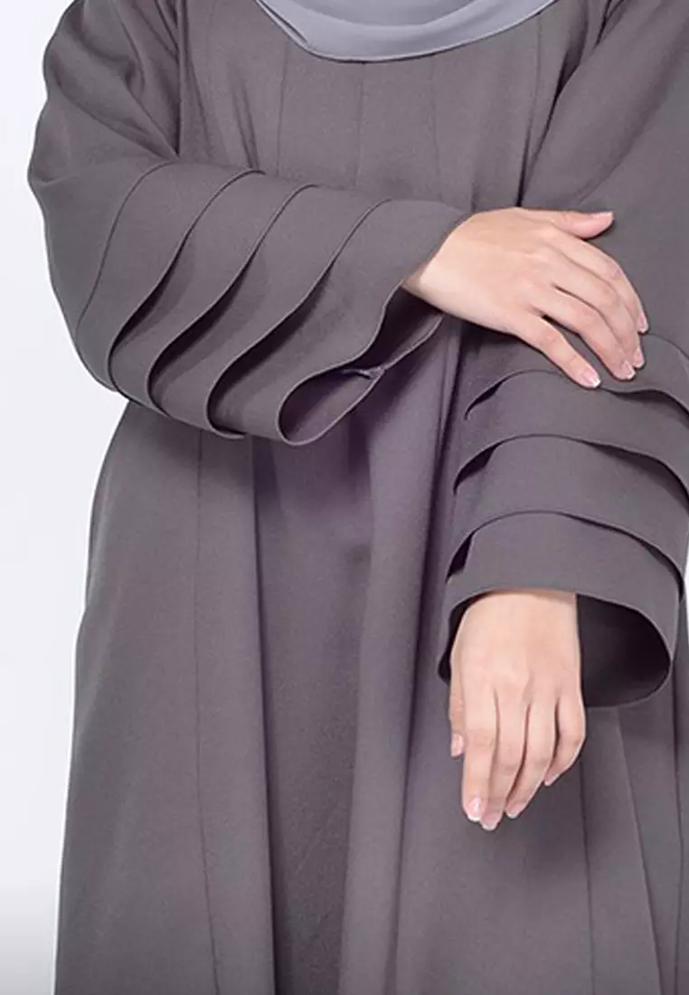 Laura Abaya Long Dress in Dark Grey