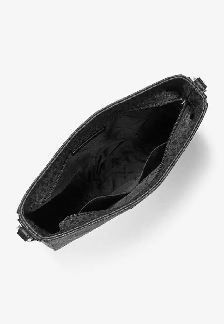 Michael Kors Jet Set Travel Large Logo Messenger Bag Black