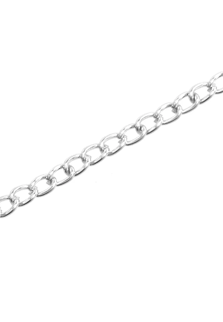 Ainsley Aksesoris Fashion Kalung Pria Wanita Necklace Tali Rantai Liontin Kunci Material Alloy ORIGINAL - Silver