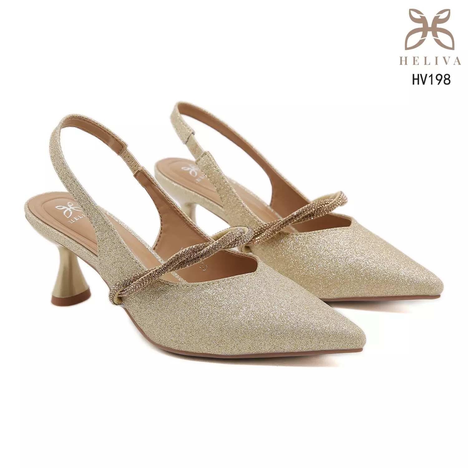 HELIVA CELESTINE Heels Slingback Glitter Stylish HV198