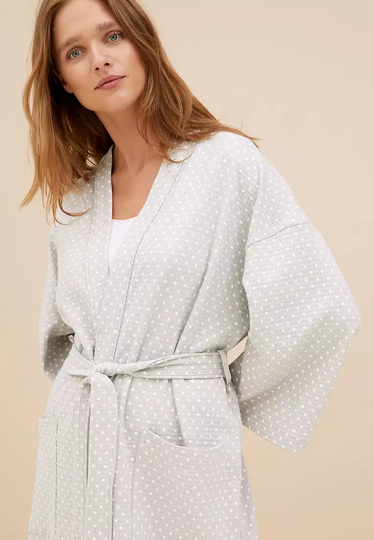 Marks and spencer waffle dressing gown best sale