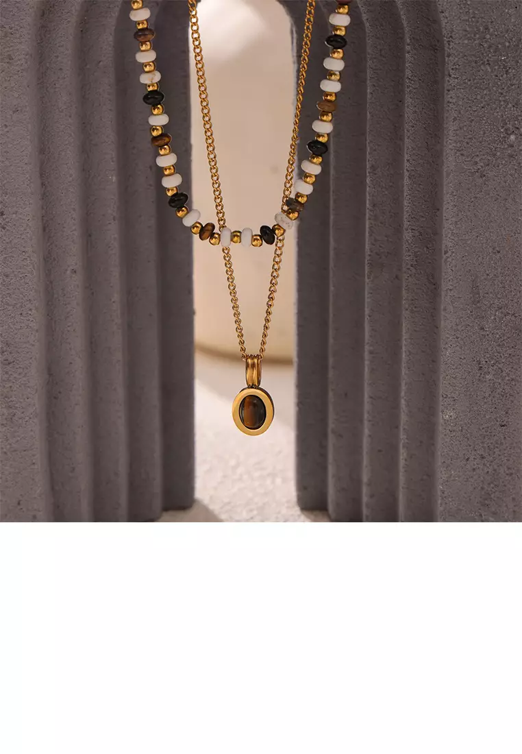 Fake gold bead necklace sales