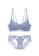 ZITIQUE blue Women's Stylish Cross-back Lingerie Set (Bra and Underwear) - Blue 66963US3FD1E11GS_1