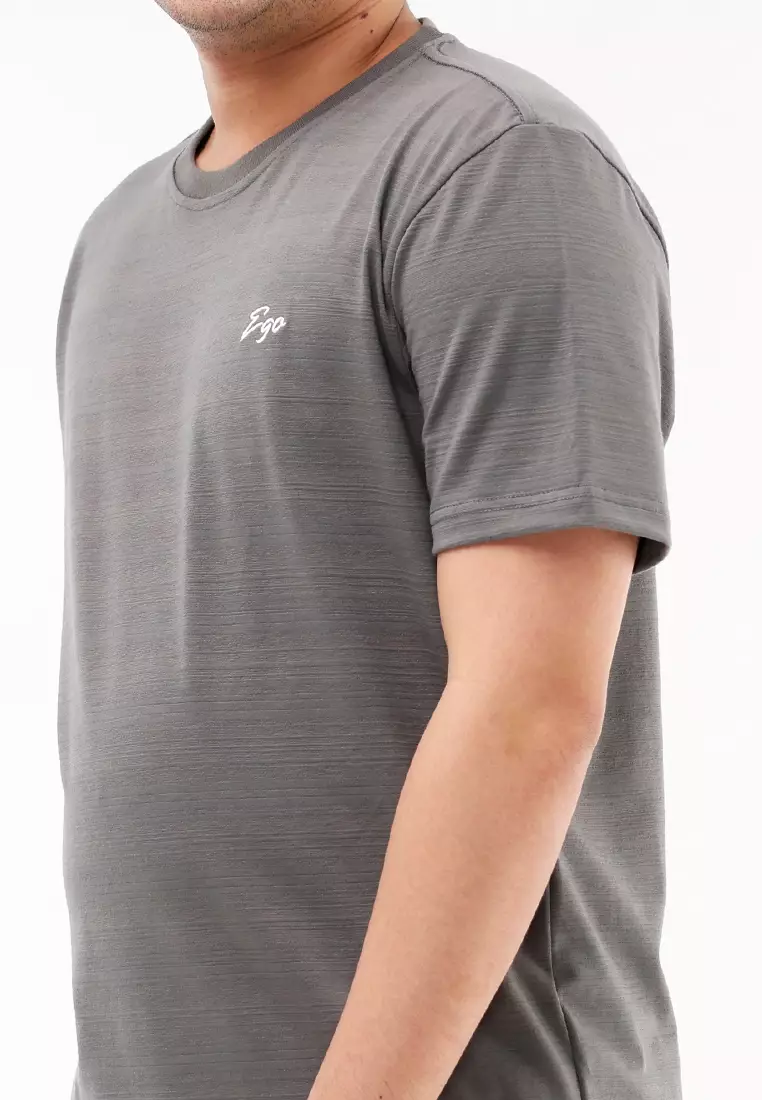 Round Neck Streaky Short Sleeves