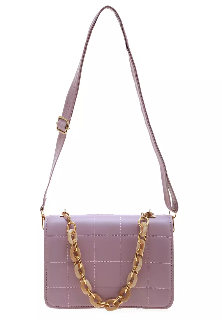 Ledya Slingbags Two Starps Bag Women Quality Premium - Purple