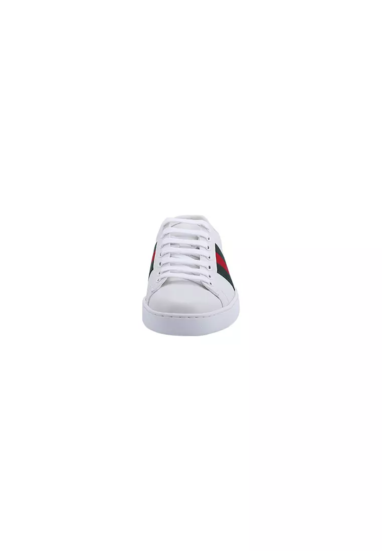 Gucci men's leather leisure sports white shoes 386750 A3830