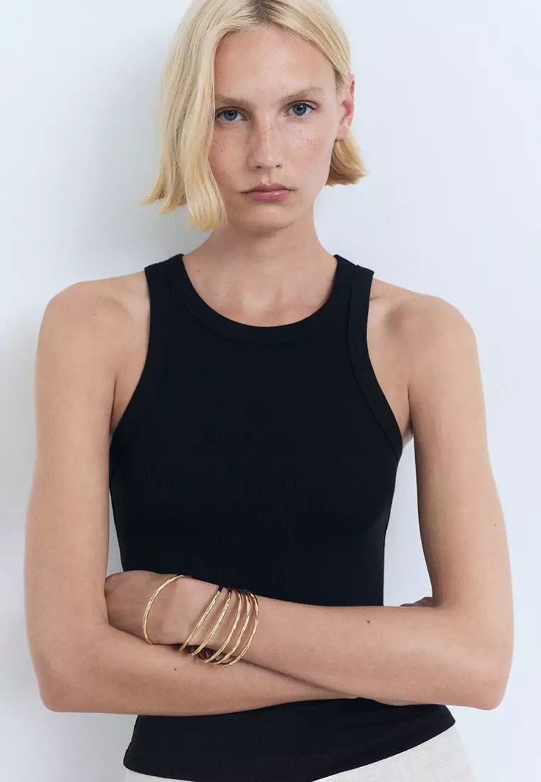 Ribbed Cotton-Blend Top