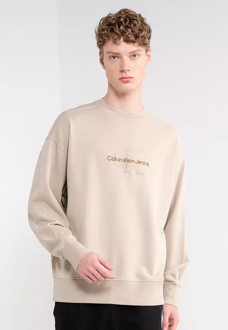 Calvin klein beige sweatshirt sales