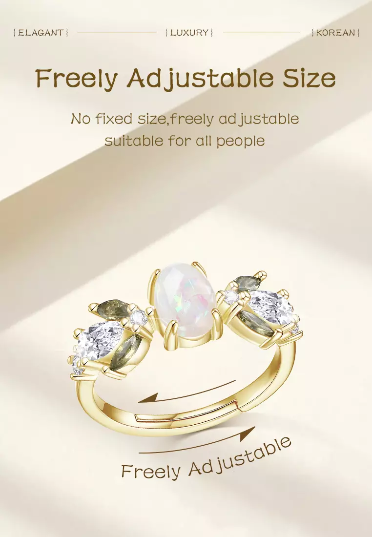 Cincin Wanita Original Cincin Cewek Mewah Adjustable Ring Flower Branch Fairy Anti karat Adjustable Kotak Indah COD