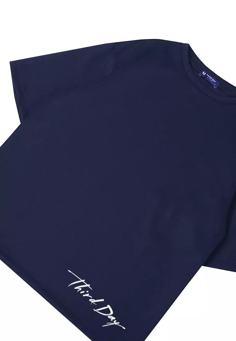 MTT84 kaos oversized estetik bahan tebal scubalux "thirdday long sign" navy