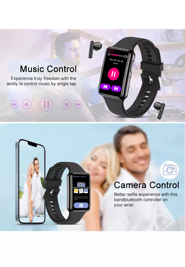 SmartBand C6Plus SmartWatch Layar Terang 1.47'' Bluetooth Multi-Sport Fitness Tracker Jam Pintar grey