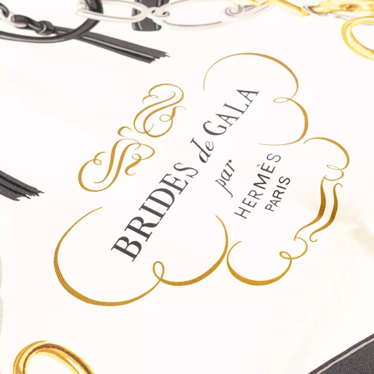 Brides de Gala Forever Silk Scarf 90 Noir / Crème / Gold