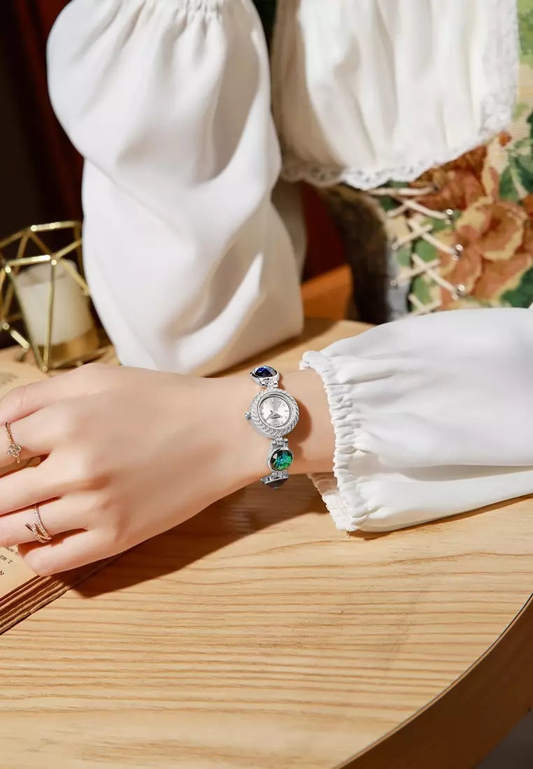 Jam Tangan Wanita Anti Air Original Korea Elagent Jam Gelang Style Vintage Jam Tangan Cewek silver