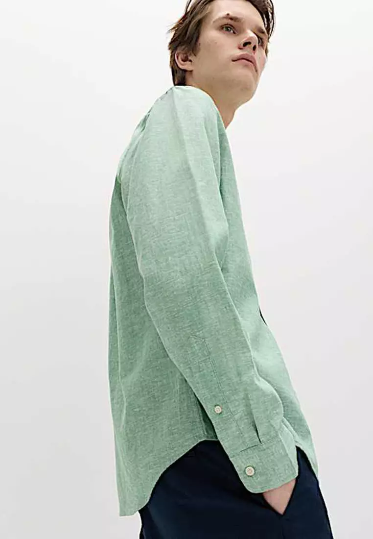 Regular Fit Cotton Linen Blend Shirt