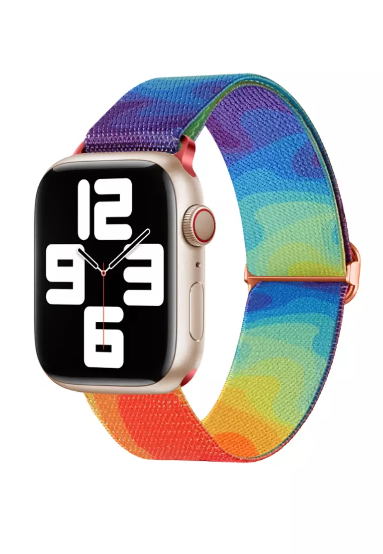 Rainbow Printed Nylon Apple Watch Band 42MM 44MM 45MM 49MM KCWATCH1283