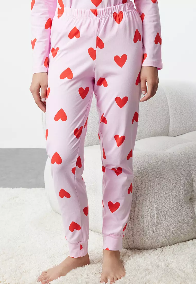 Pink Heart Knitted Pajama Set