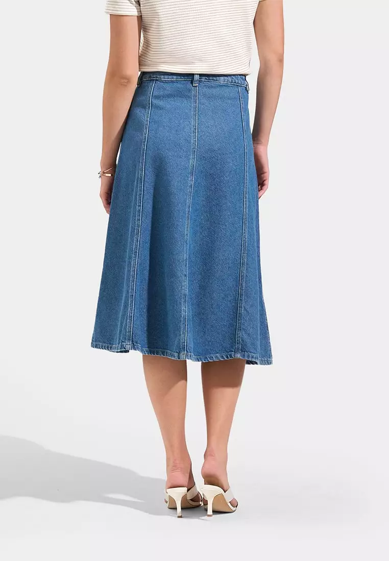 Denim Panel Skirt