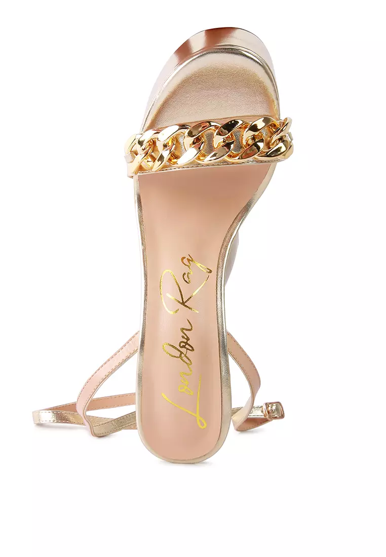 Gold sales chunky sandals