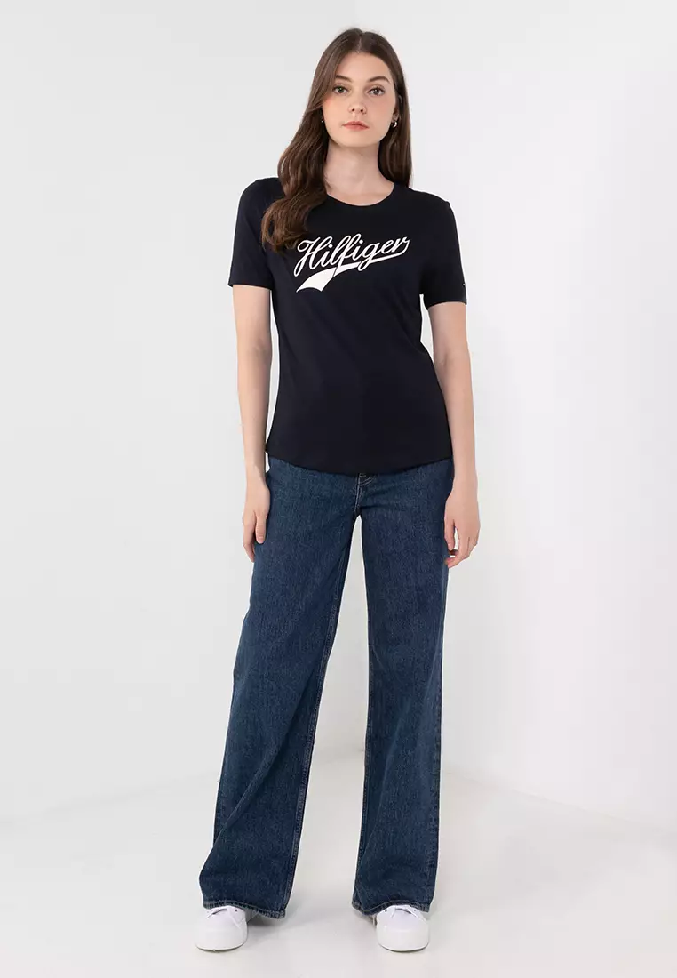 Tommy hilfiger flag script tee store