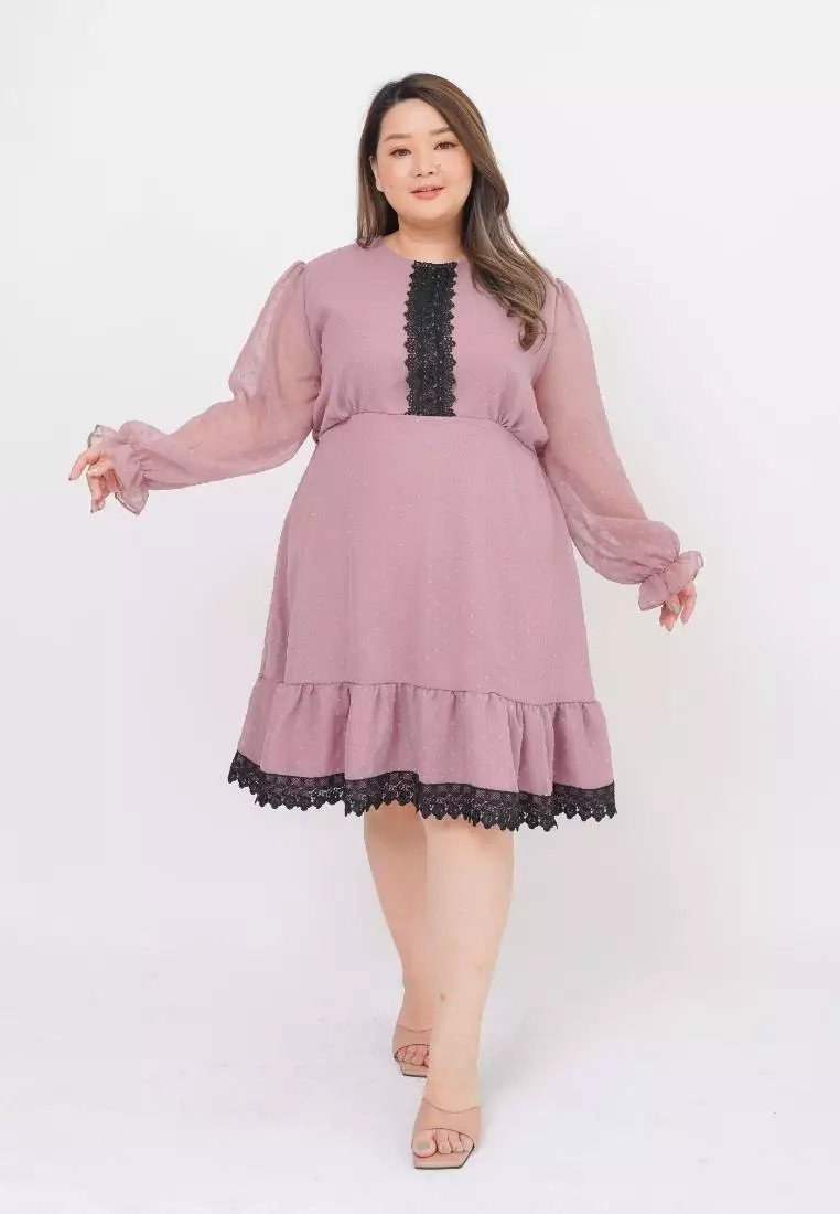 Plus Size Party Dress Cecillie Lilac