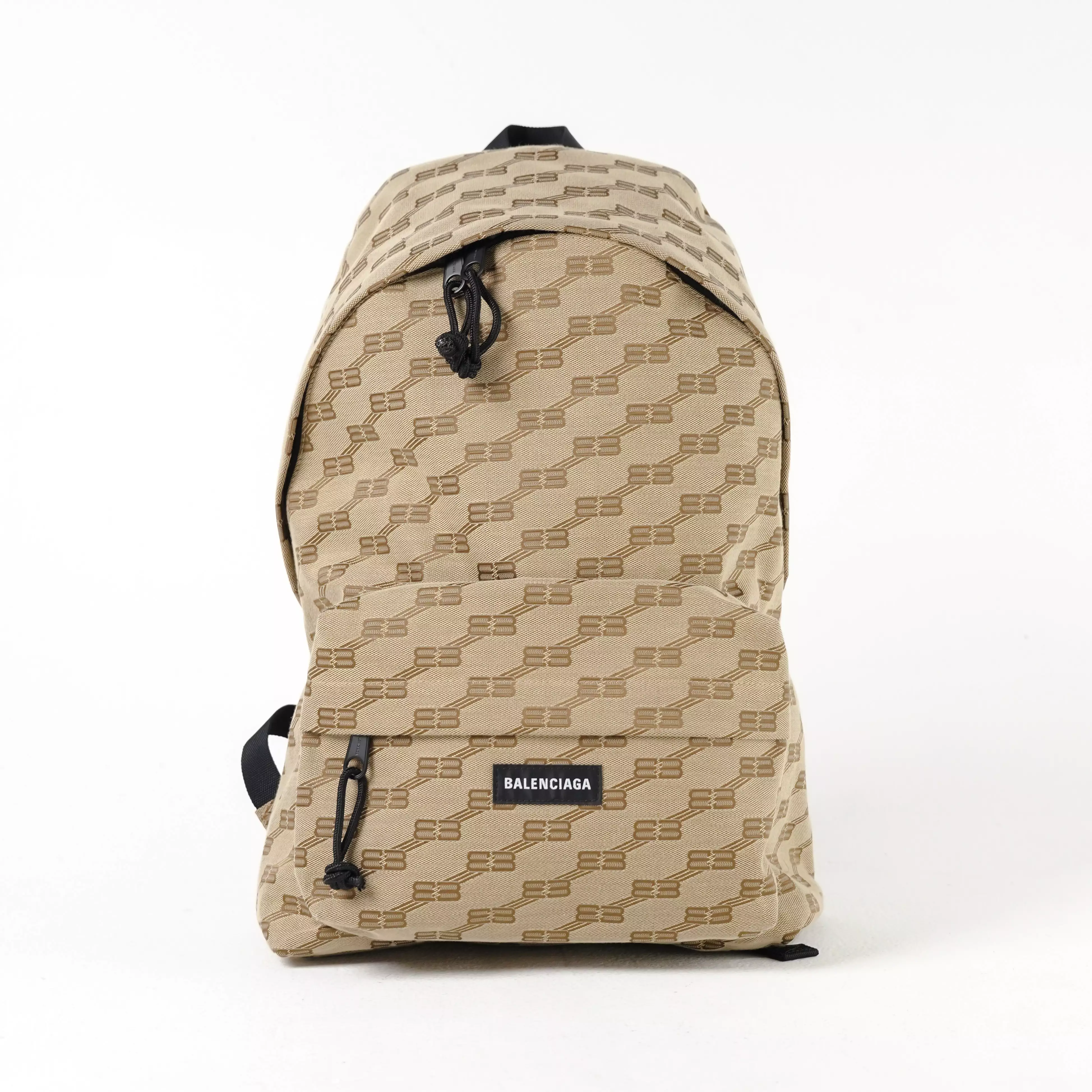 Tas BALENCIAGA BB MONOGRAM JACQUARD BROWN BACKPACK 100% ORIGINAL