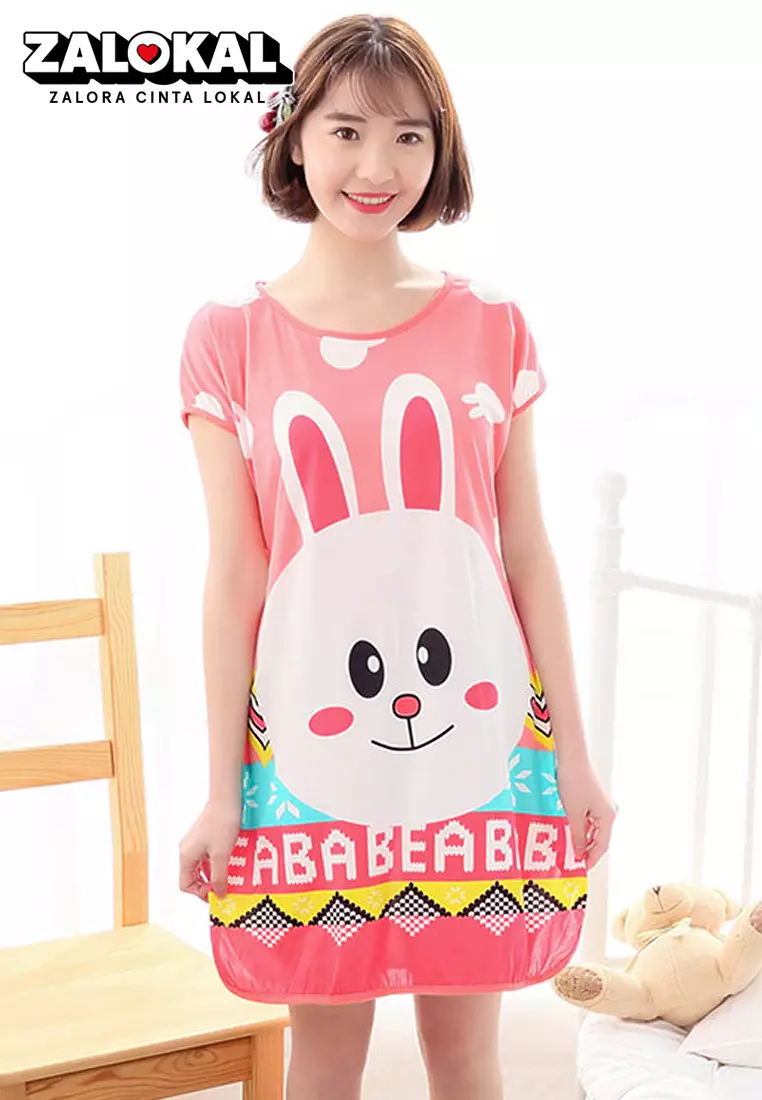 Jual WAKAKIDS Daster Wanita Dewasa Piyama Baju Tidur Pendek Import