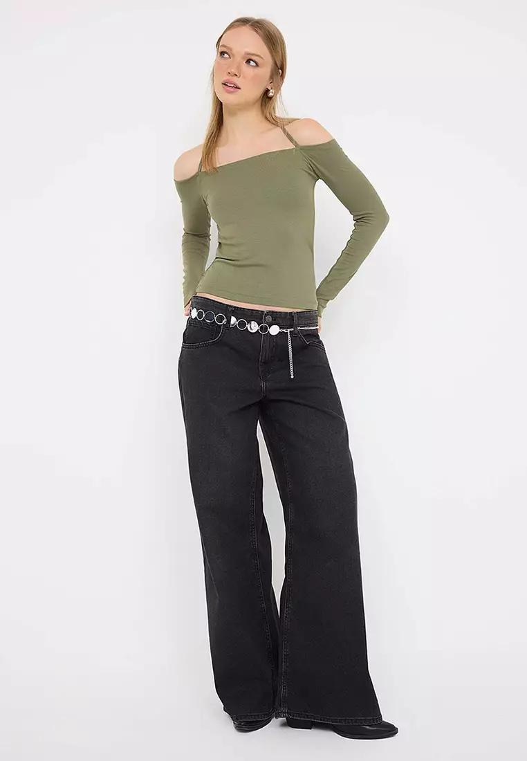 Halter Neck Off-Shoulder Blouse